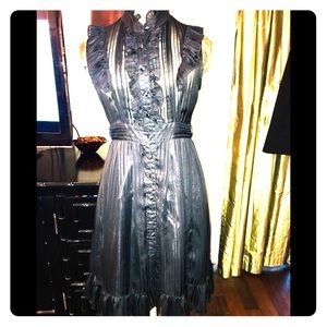 4ever 21 black midi length dress w/ruffle detail